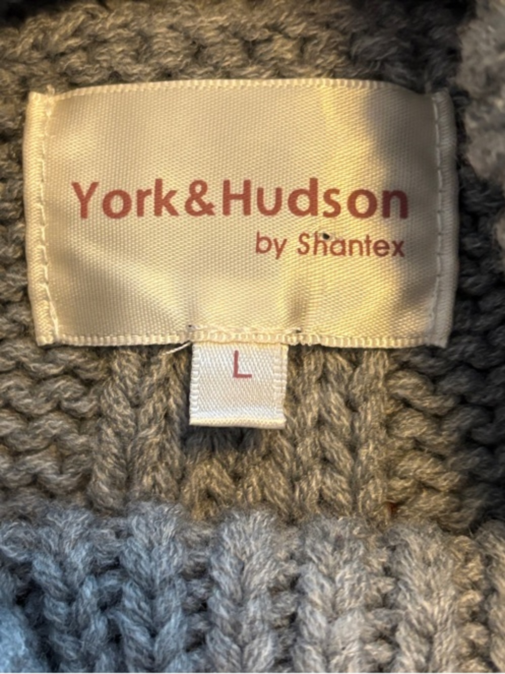 York & Hudson Gray Cable Knit Turtleneck Sweater Women’s L EUC - Picture 2 of 8